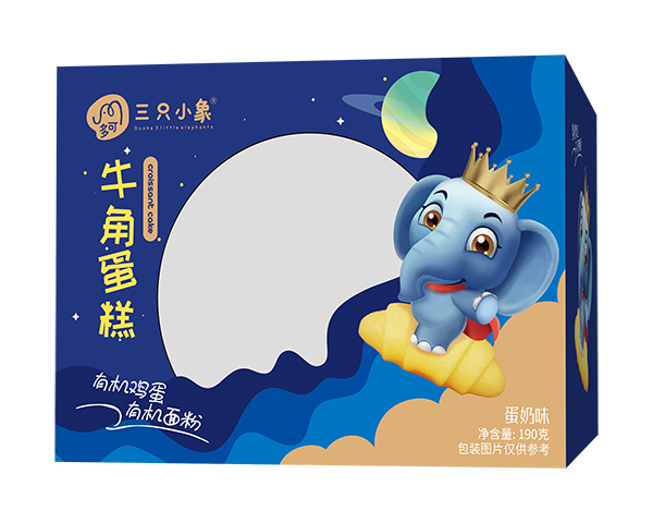 多可三只小象牛角蛋糕 蛋奶味