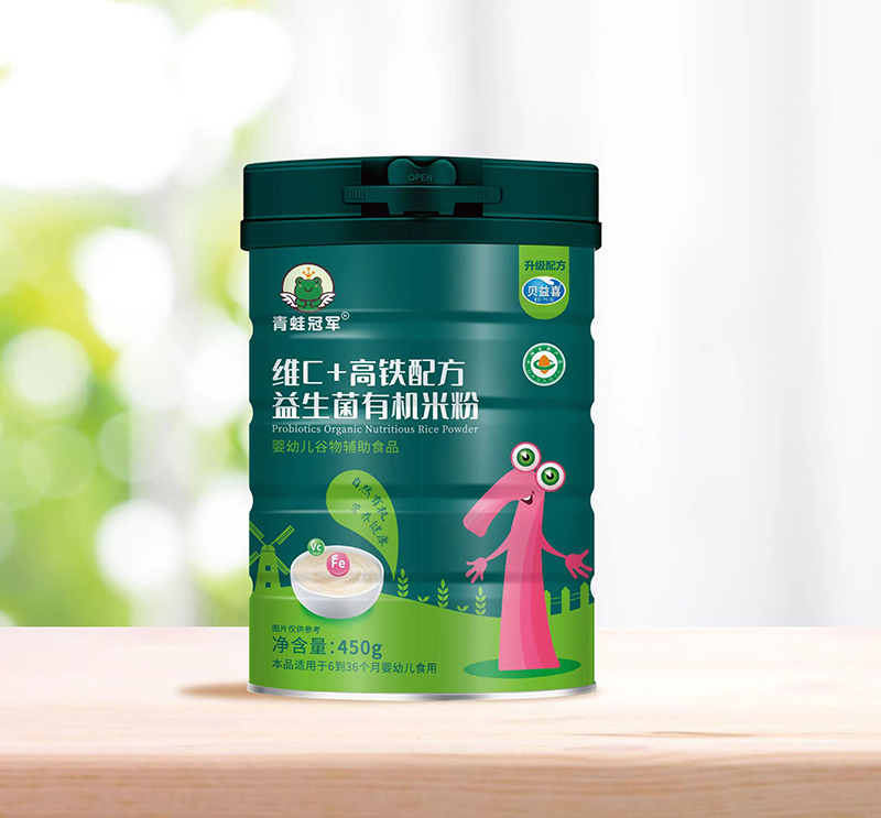 青蛙冠軍維C+高鐵配方益生菌有機(jī)米粉