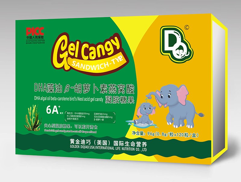 黃金迪巧DHA藻油β-胡蘿卜素燕窩酸凝膠糖果 96g