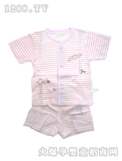 安嬰寶粉色條紋yinge衣