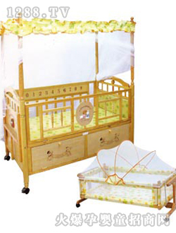 愛(ài)嬰寶嬰兒木床609帶篷