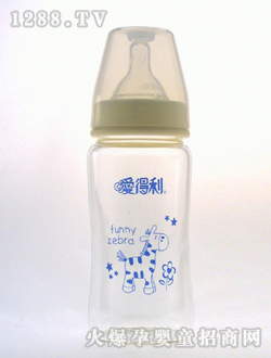 寬口晶鉆玻璃奶瓶240mL藍(lán)色