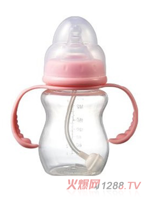 寶德寬口弧形雙柄自動PP奶瓶粉