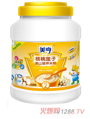 美亨850g桶裝核桃蓮子營(yíng)養(yǎng)米粉2段