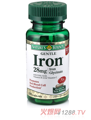 自然之寶鐵加葉酸膳食補充膠囊