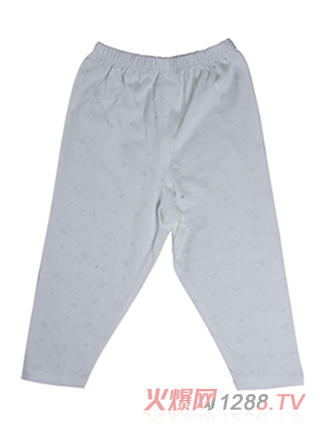 卓兒全棉精梳單面提花長褲