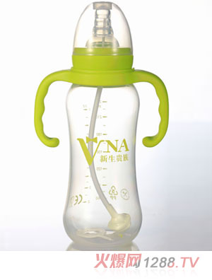 VNA綠盾240ml圓弧雙耳自動PP奶瓶
