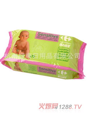 72片袋裝無酒精型嬰兒濕巾