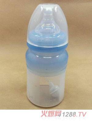 yinge直身硅膠奶瓶（藍色）120ML