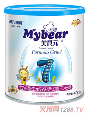 美貝元七谷益生元鈣鐵鋅優(yōu)衡玉米粥