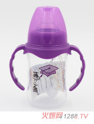 博士小帽PP有柄自然親子寬口自動(dòng)奶瓶180ml紫色