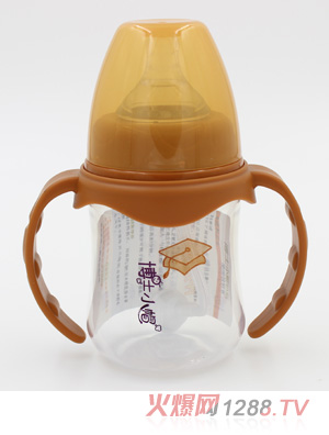 博士小帽PP有柄自然親子寬口自動(dòng)奶瓶120ml橙色