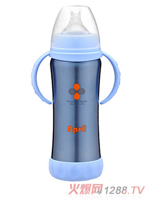 愛普麗不銹鋼保溫奶瓶210ml藍色