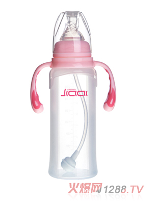 佳愛自動(dòng)標(biāo)口硅膠奶瓶240ML