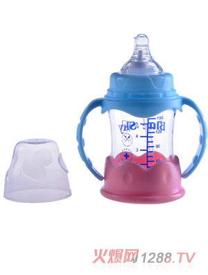 富嬰坊防爆玻璃奶瓶150ML紅藍(lán)