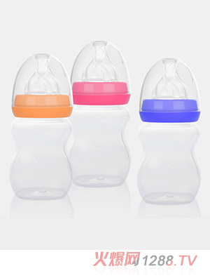 愛弗圖西200ML寬口徑PP奶瓶（橙色、玫紅、藍(lán)色）