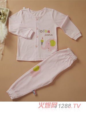 金色小魚純棉素色單面大象束口開胸套