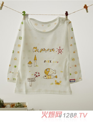 金色小魚麻塞爾纖維單面小魚肩開(kāi)衫