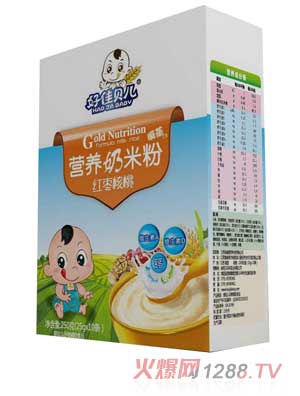 好佳貝兒紅棗核桃盒裝營養(yǎng)奶米粉