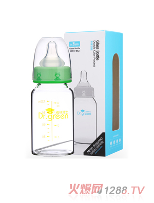 格林博士標口玻璃奶瓶120ML綠色