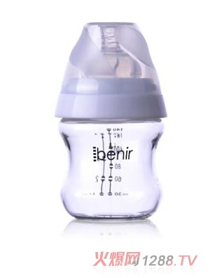 清素130ml寬口玻璃奶瓶配慢流量奶嘴