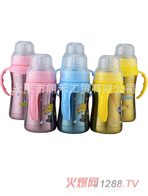 保溫杯 兒童保溫杯 帶手柄兒童不銹鋼奶瓶