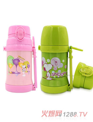 史努比兒童保溫杯-雙開關二
