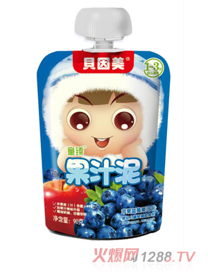 貝因美童臻蘋(píng)果藍(lán)莓果汁泥
