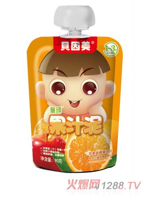 貝因美童臻蘋(píng)果甜橙果汁泥