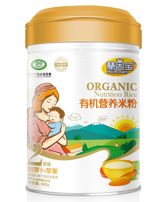 慧因?qū)毢}卜蘋果2段有機(jī)營養(yǎng)米粉