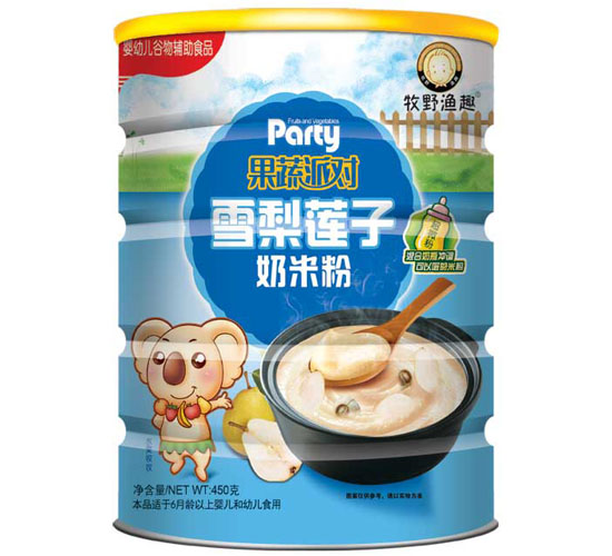 牧野漁趣雪梨蓮子奶米粉聽裝