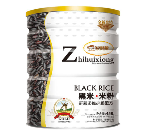 智慧熊鮮蔬多維護(hù)腸黑米米粉聽裝