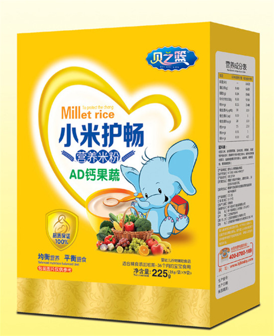 貝之籃AD鈣果蔬-小米護(hù)暢營養(yǎng)米粉盒裝